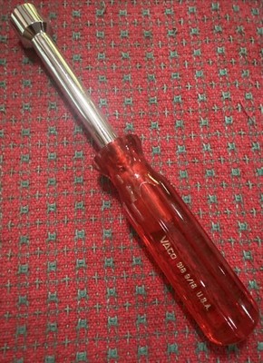 Vaco S18 9/16  Nut Driver - USA Made -  Hollow Shaft Red Handle   NOS
