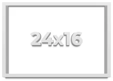 24x16 Shadow Box Frame White | 1 Inches Deep Real Wood Contemporary Shadowbox Di