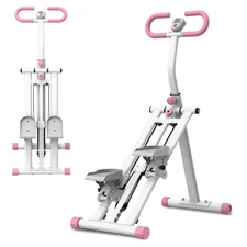Stair Stepper w Resistance Vertical Climber Workout Machine for Full-Body, Pink