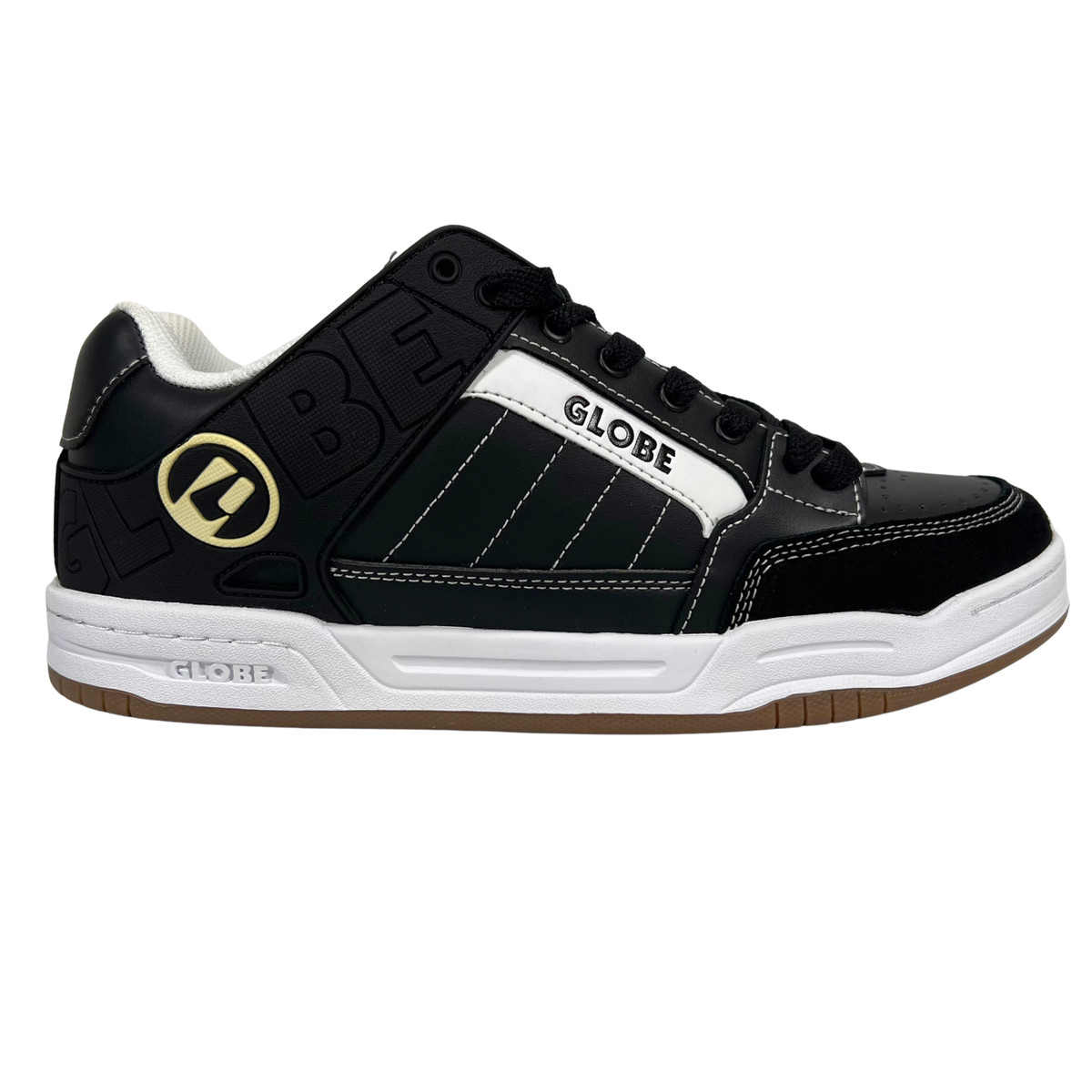Globe Men's Tilt Skateboarding Shoes 20638 Black/ White/ Stitch Size US 11.5 View 4