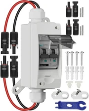Solar Disconnect Switch 63A DC1000V Circuit Breaker 2P with PV Connector and... 