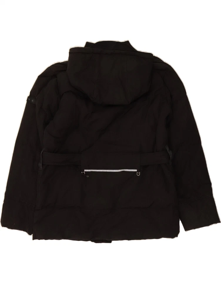 PEUTEREY Hombres Chaqueta Acolchada con Capucha Reino Unido 40 Grande Negro Algodón DD01 Foto 2 de 3