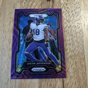 2023 Panini Prizm - Justin Jefferson #195 Purple Wave Prizm /99