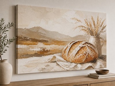ICE ARMOR Large Canvas 24x36'' Artisan Bakery Display Canvas Wall Art Fresh Bread