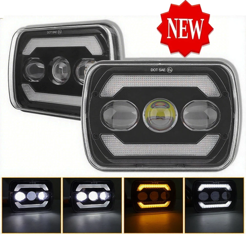 Faros LED DRL+20"" barra de luz Fit Ford E-150 E-250 2003-2014 furgoneta 2 piezas 7x6"" Foto 3 de 4