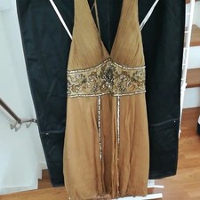 Suewong Silk Knee-Length Dress M Beaded Design with Glitter