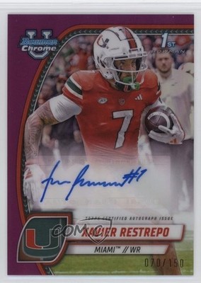 2024 Bowman U Chrome Prospect Fuchsia Refractor 70/150 Xavier Restrepo Auto 13ux