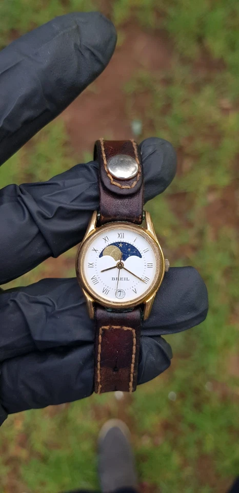 Reloj Breil Fase Lunar Vintage Fecha Cuarzo Raro Hecho en Suiza Ref. 8154 Foto 2 de 4