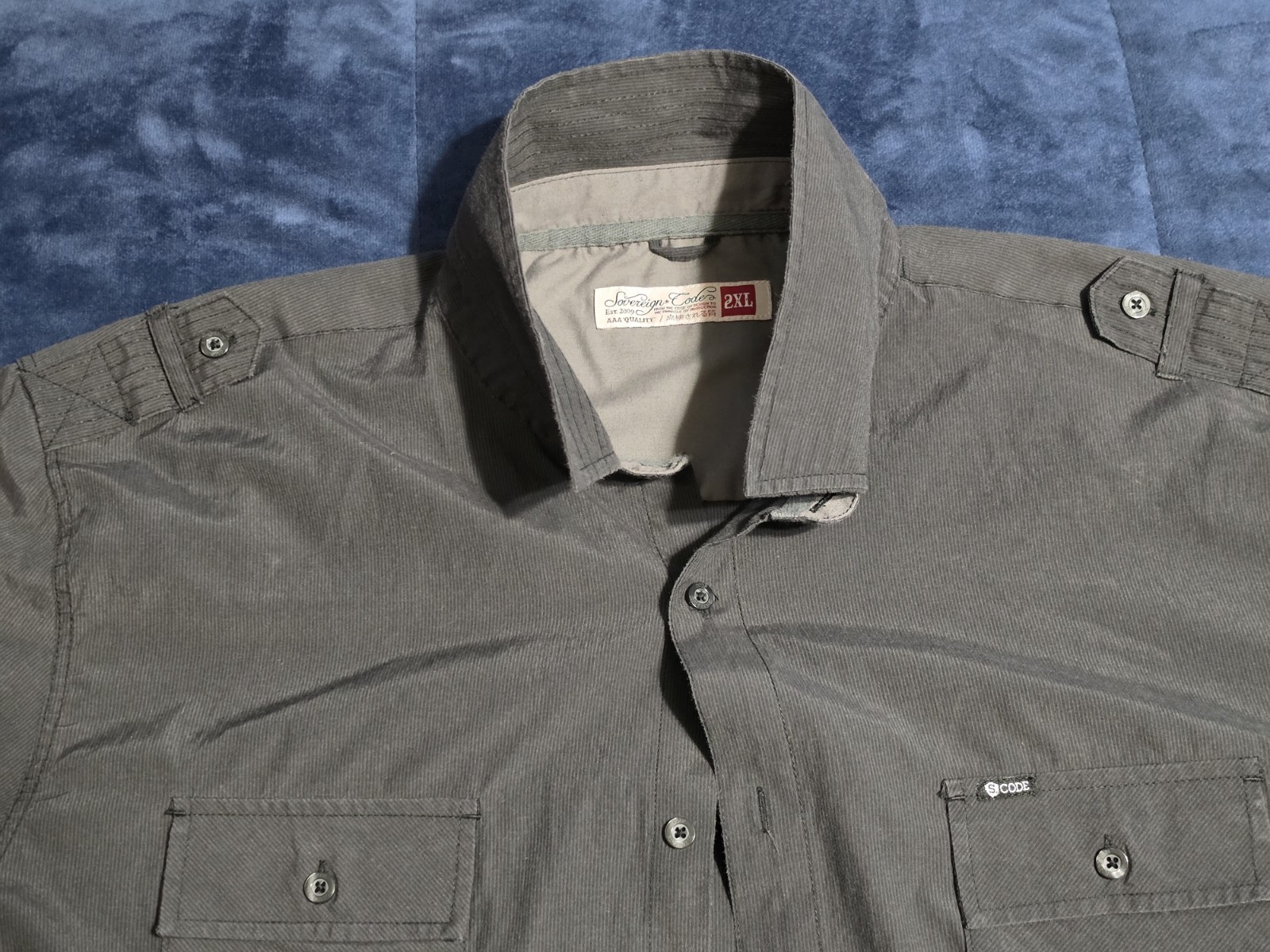 Mens Sovereign Code Long Sleeve Button Down Shirt… - image 1