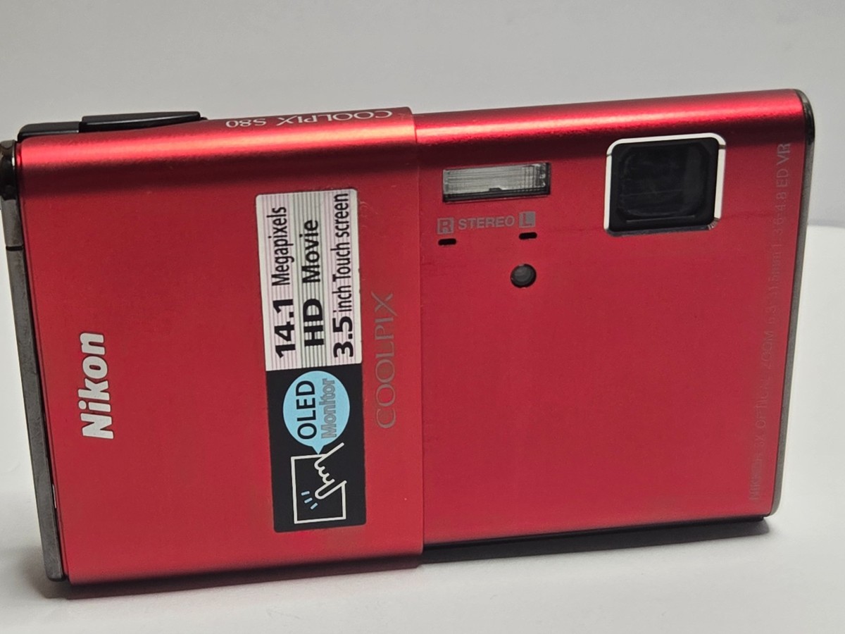 Red Nikon COOLPIX S80 with Box and Accessories | eBay