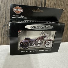 Harley Davidson Metal Collectors Tin 2 Decks Playing Cards 2003 Sealed New