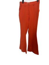 Urban Outfitters Pants Womens S Petite Red Ponte Flare Zip Pockets Casual
