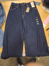 Levi's Women's High-Rise Cinch Baggy Jeans Size 28x31 Dark Wash Straight Leg NWT