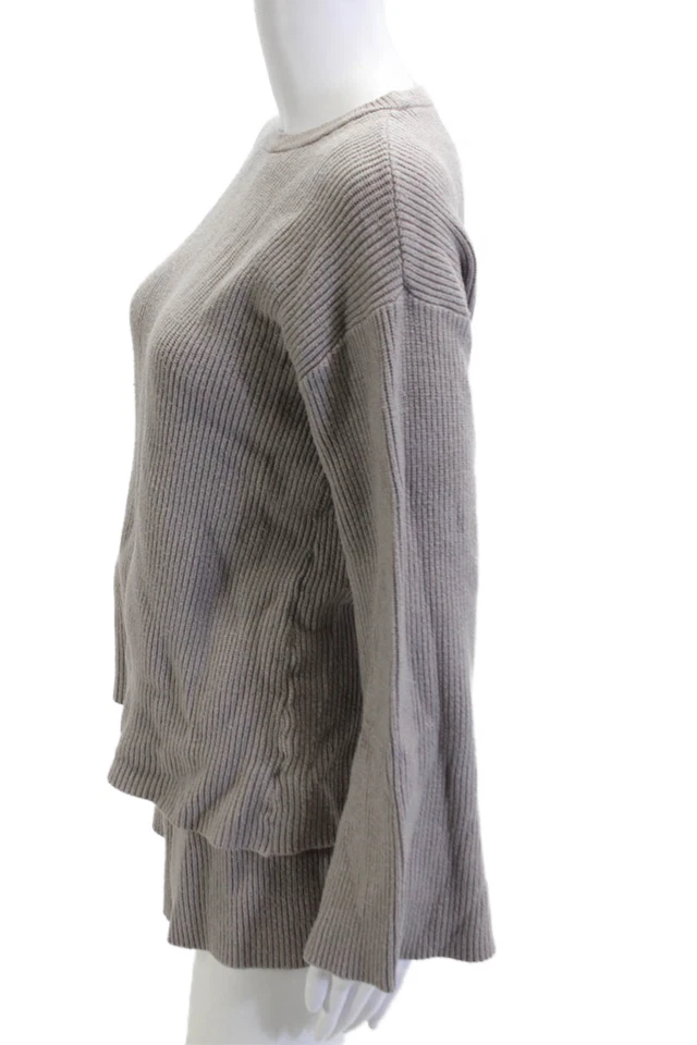 Conjunto Suéter The Drop Mujer Gris Viscosa Sólido Cuello Redondo Manga Larga Talla S Foto 2 de 4