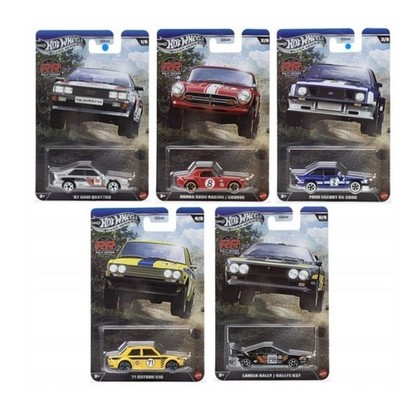 Hot Wheels Silver Series Rally Racers 5-Pack Set 1:64 Die-Cast Cars JKX61 New