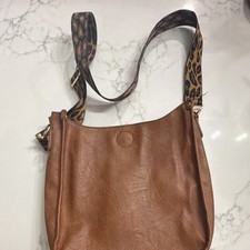 Pinafore vegan leather crossbody adjustable v...