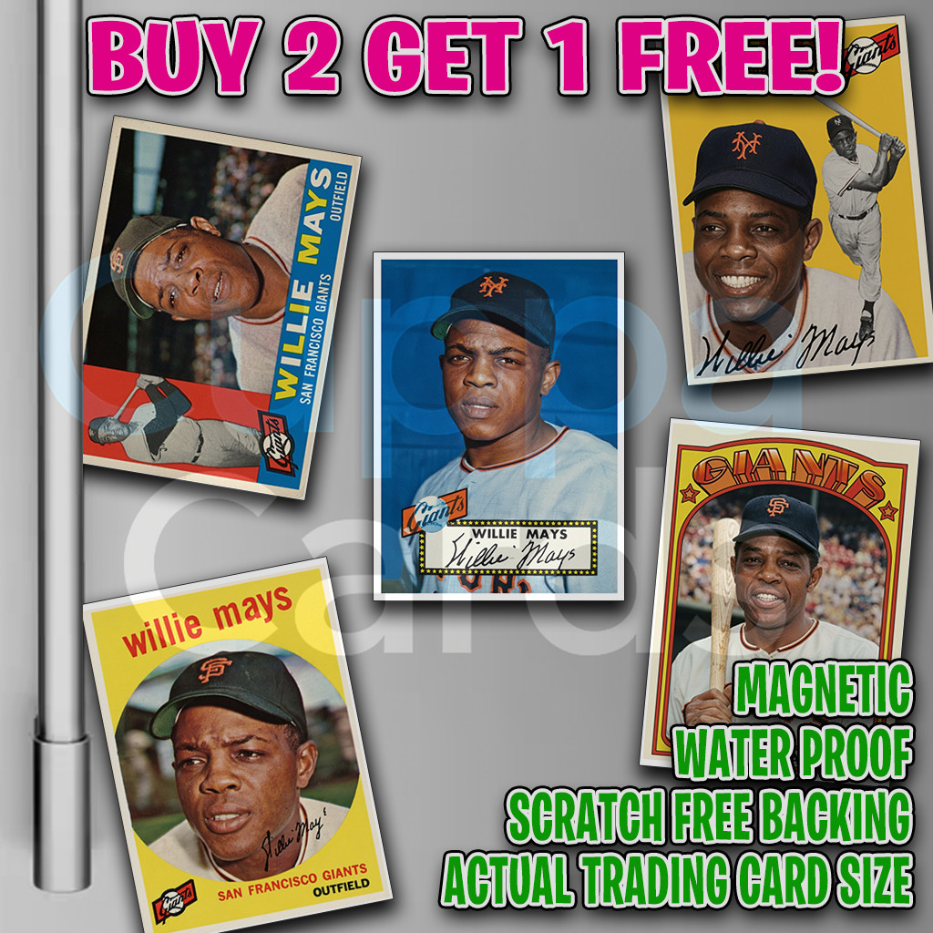 WILLIE MAYS Fridge Magnet ✱ Full Sized Baseball Rookie Card ✱ Many 2 Pick!