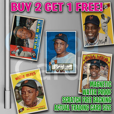 WILLIE MAYS Fridge Magnet ✱ Full Sized Baseball Rookie Card ✱ Many 2 Pick!. rookie card picture