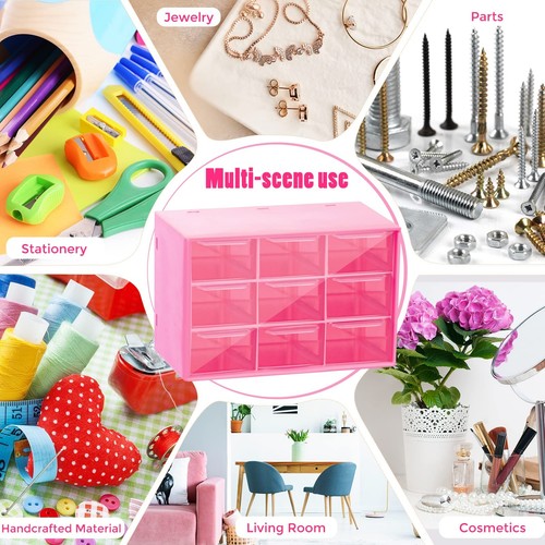 4 Pack Desktop Storage Organizer with 9 Drawers Craft Organizer with Mini Dra... - Picture 7 of 7
