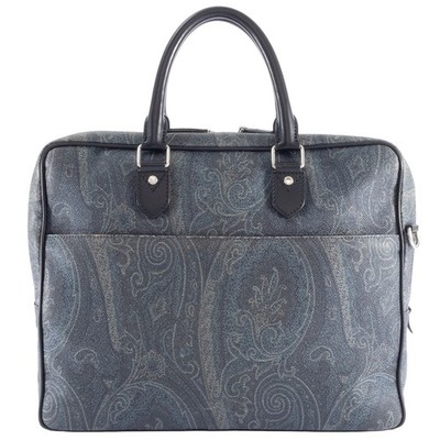 Auth Etro Bag Business Bag Navy Men's Paisley Pattern 0H763 8007 Reuse Used