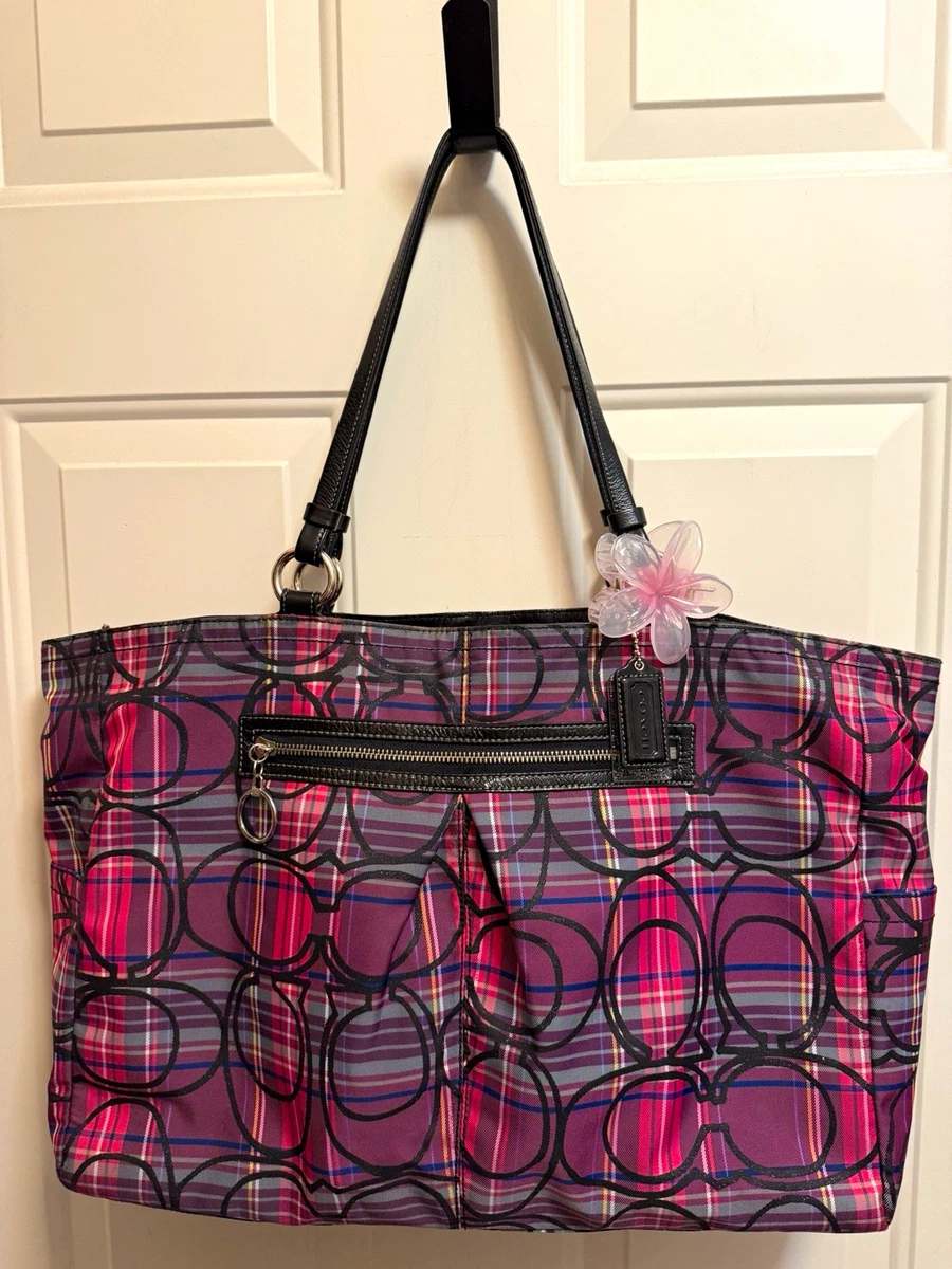 バッグ COACH Wool Signature Tote PINK PURPLE Coach Pink Nylon Exterior Bags & Handbags for Women for sale | eBay