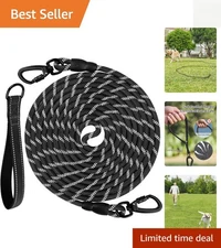 Reflective Training Leash for Dogs - Heavy Duty, Multi-Length 15FT to 65FT