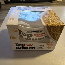 Top Ramen Bowl Set Bowl, Soup Spoon, & Chopsticks 3 Piece Gift Bundle Brand New