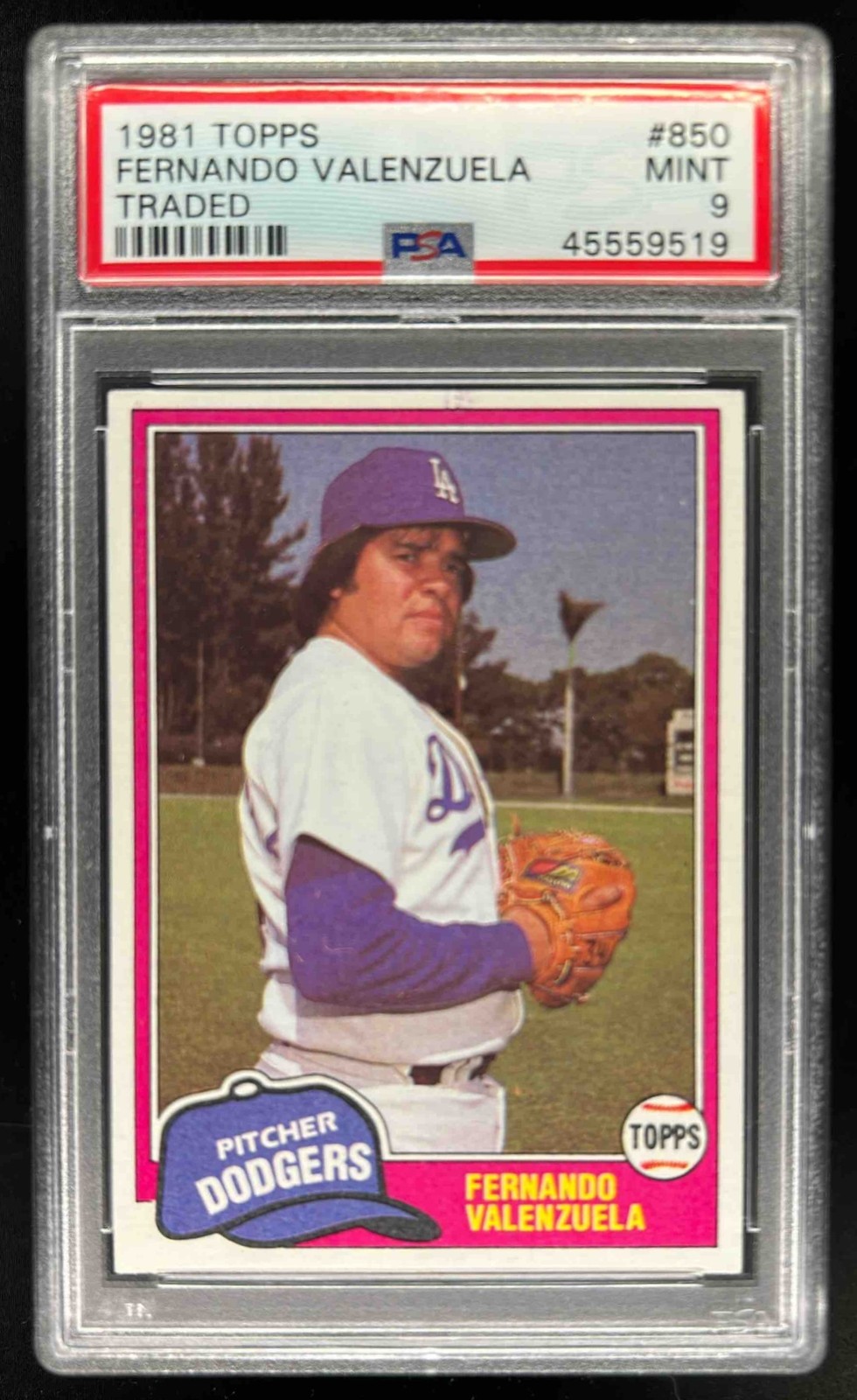 1981 Topps Traded Fernando Valenzuela #850 Dodgers PSA 9