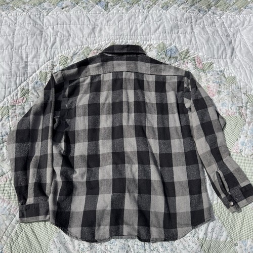Vintage Five Brothers Gray & Black flannel Shirt XL Made In USA 100% Cotton - Imagen 6 de 6