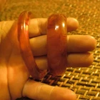 Bakelite Bangle Bracelets Set Marbled Orange Vintage Stackable Art Deco Jewelry