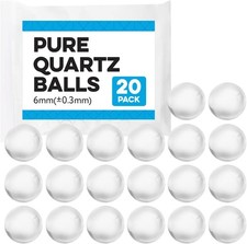 Impresa Pearl Quartz Beads  Balls   20-Pack, 6mm OD Clear Quartz Bead Spacer