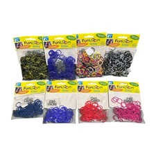 FunLoom Loom Bands Large Lot 1600 Silicone Bands Ages 8 New