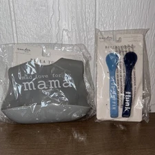 Bella Tunno Baby Toddler Boy Silicone Bib And Spoons Hunk & Stud Muffin