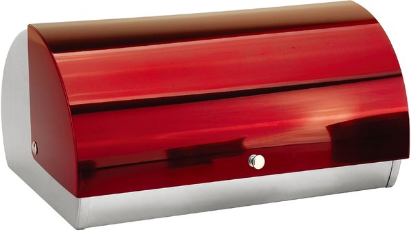 Rollbrotkasten Brotkasten Brotbox BrotbehäLter Edelstahl Cheffinger Rot CF-BB38R-image