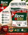 Brew Rite Wrap Around Percolator Coffee Filters Basket Style 110 Count Disposabl