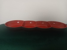 TUPPERWARE C154 Allegra Perle Raupe Servierschale rot/schwarz