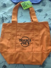 Trader Joe  s Trick Or Treat   Mini Tote Bag Limited Edition Halloween Orange