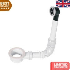 Extendable Overflow Tube & Connection Pipe - White Polypropylene Sink Accessory