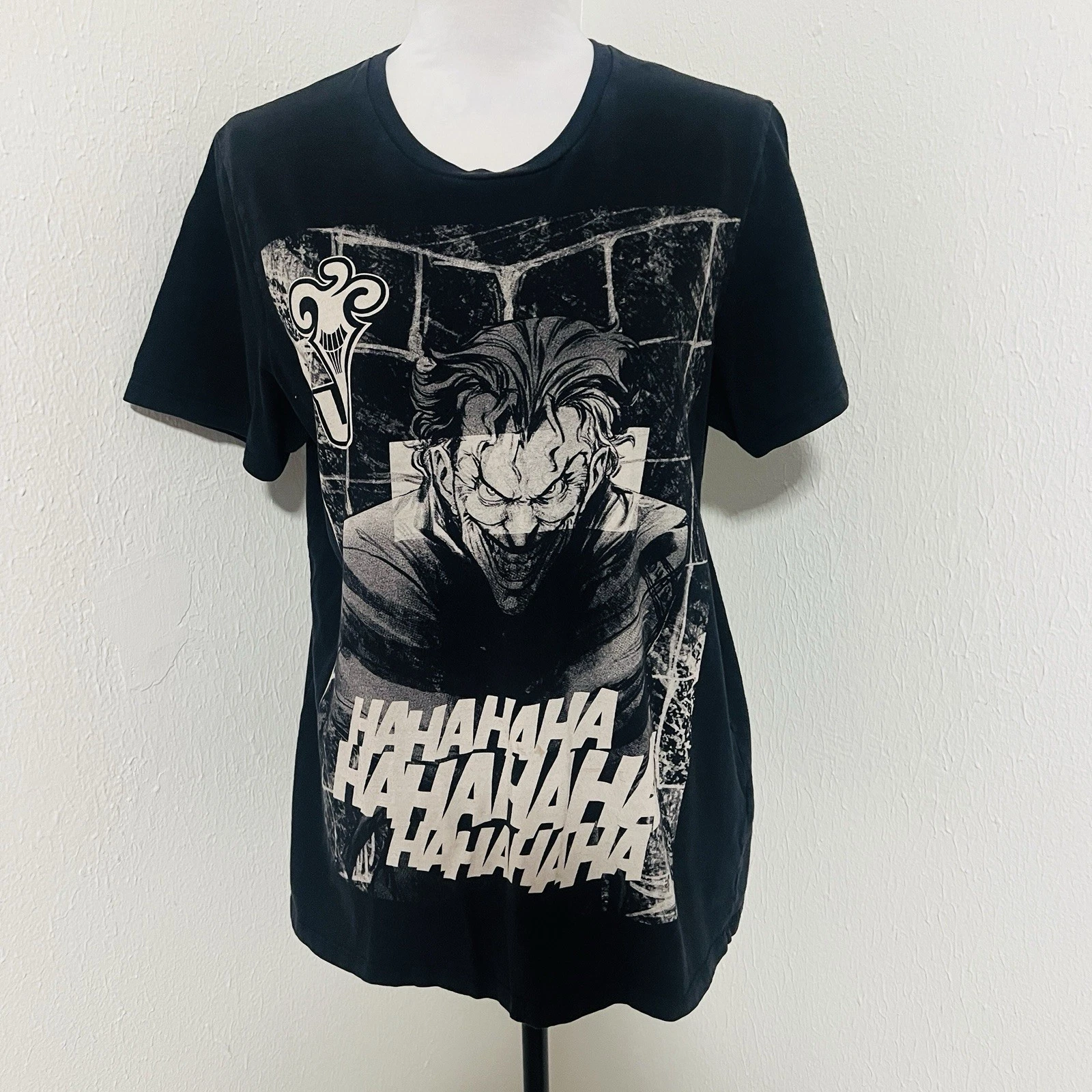 Batman Unisex Graphic “HAHAHAHA”Black Shirt with Joker Casual Everyday Comfort