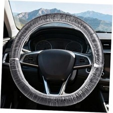 100Pcs Disposable Car Steering Wheel Covers, Universal Plastic Steering Wheel