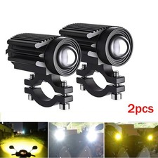 2x Led Motorcycle Spot Lights Auxiliary Headlight Driving Fog Lamp Yellow White