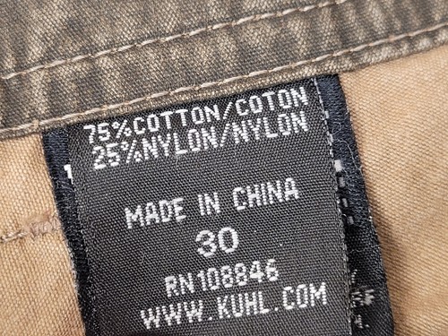 Pantalones Cortos Kuhl Cargo Para Hombre 30 Algodón Nylon Verde Gris Vintage Pátina Tinte Cremallera Bolsillo - Imagen 6 de 10