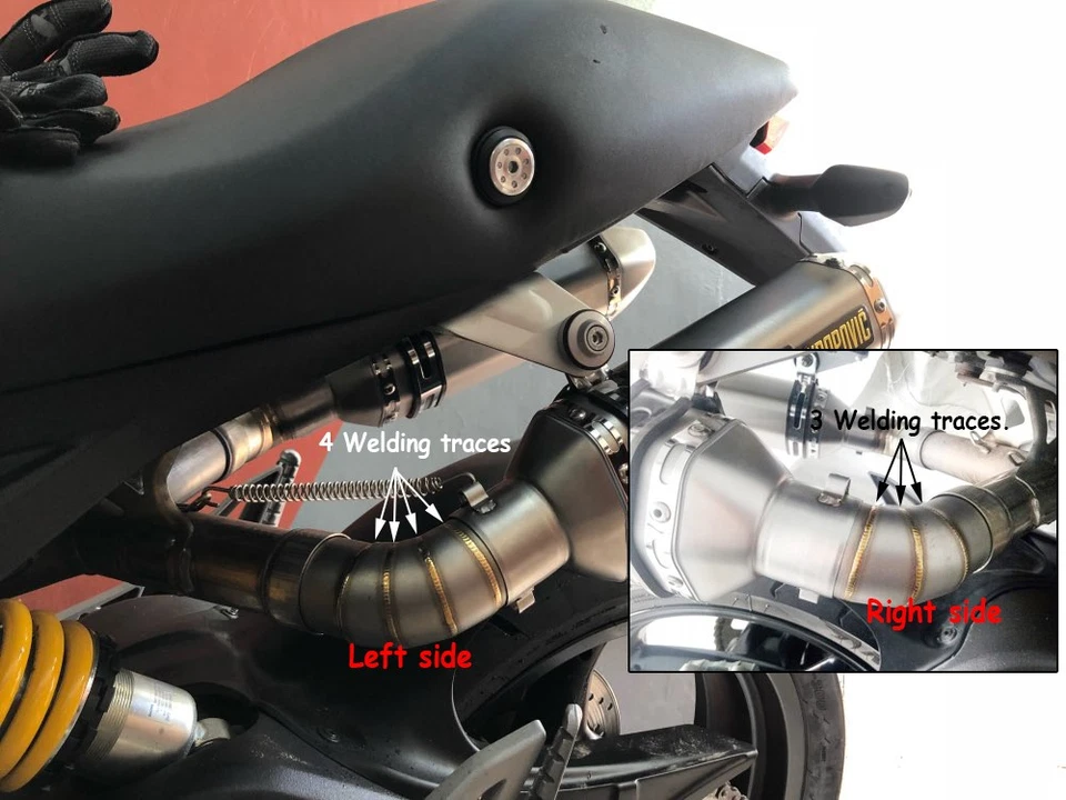 Puntas silenciador carbono escape tubo medio escape para Ducati Monster 696 795 796 1100 Foto 2 de 4