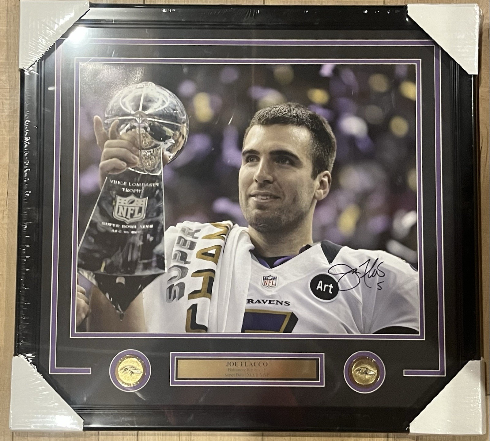 Joe Flacco Autographed Signed Baltimore Ravens 16x20 Photo Framed JSA 