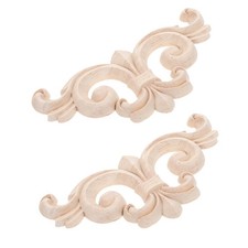 2 Pcs Wooden Carved Appliques Unique Design for Headboards and Wall Panels