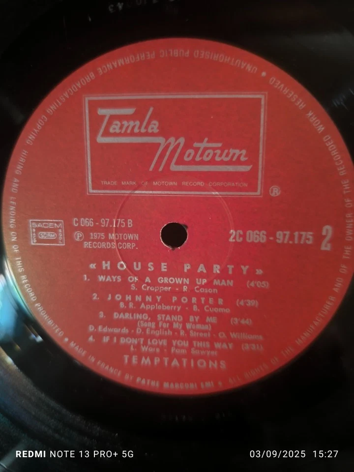 THE TEMPTATIONS "HOUSE PARTY" - LP ORIGINAL FRANCE (1975)- - Photo 4/4