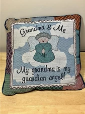 Grandma & Me Decorative Throw Pillow My Grandma Is My Guardian Angel 15” Square