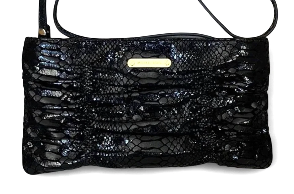 HOBO INTERNATIONAL Birdy Crossbody Black Leather POUCH SHAPE w/TASSEL Bag Purse - Image 2 of 4