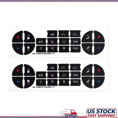 AC Dash Button Repair Stickers Decals 2Pcs (AC19x2) GM GMC Chevy Tahoe Yukon