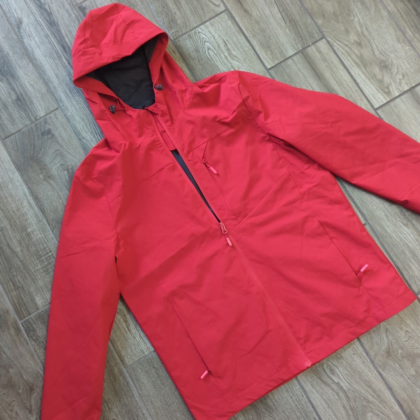 Unbranded Windbreaker Red Basic Medium Zip Up Hoo… - image 1